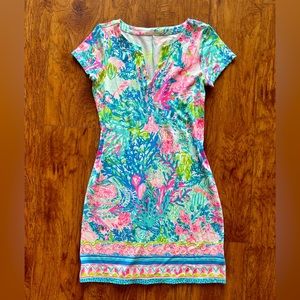 Brand New Lilly Pulitzer UPF 50+ Sophiletta Dress Women’s Short Sleeve Pink Blue